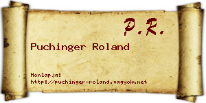 Puchinger Roland névjegykártya